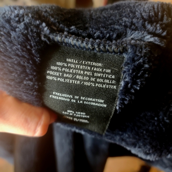 Faux Fur Blue Zip Up - Picture 5 of 7